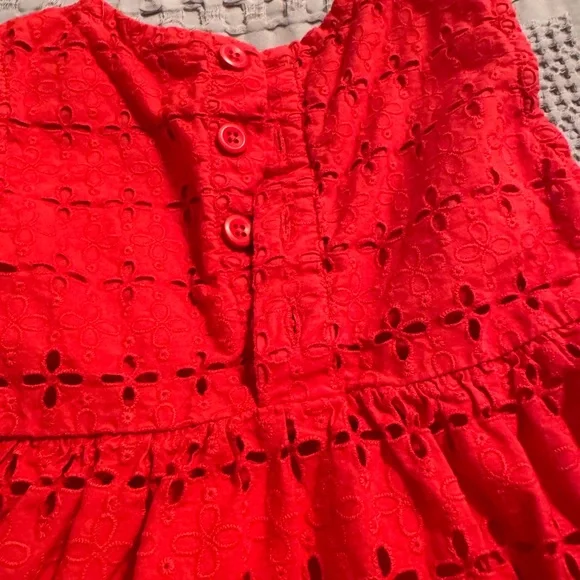 Hanna Andersson Red Eyelet Kids Dress - Picture 4 of 6